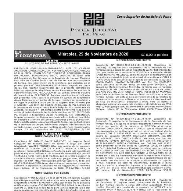  JUDICIALES PUNO 25112020