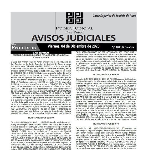  JUDICIALES PUNO 04122020