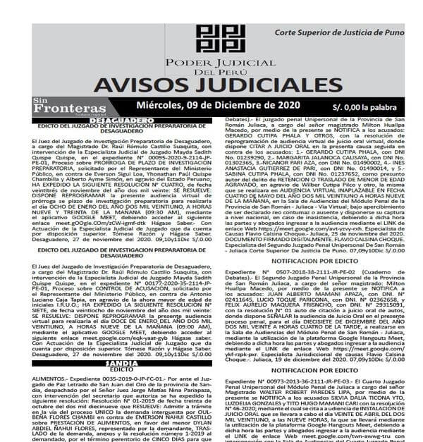  JUDICIALES PUNO 09122020