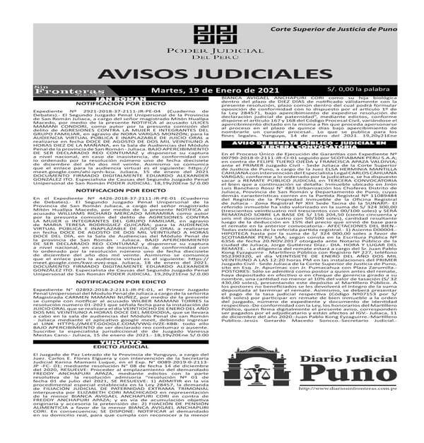  JUDICIALES PUNO 19012021