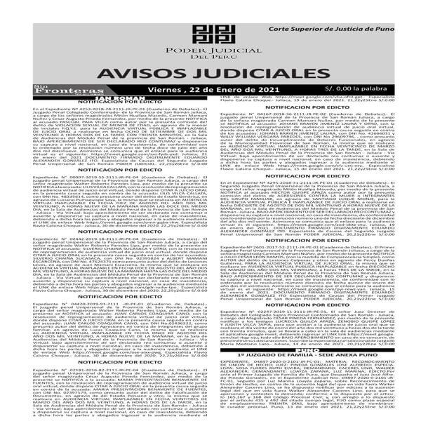  JUDICIALES PUNO 22012021
