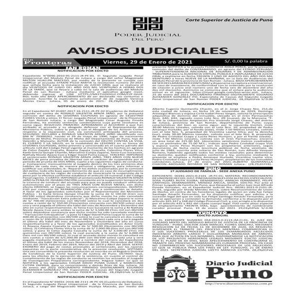  JUDICIALES PUNO 29012021