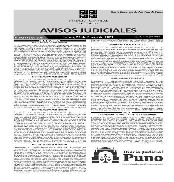  JUDICIALES PUNO  25012021