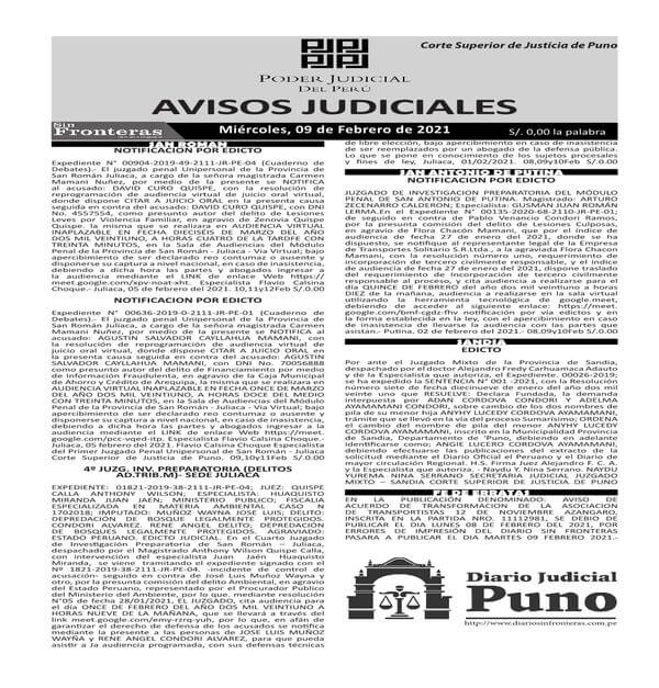  JUDICIALES PUNO10022021
