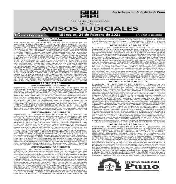  JUDICIALES PUNO 24022021