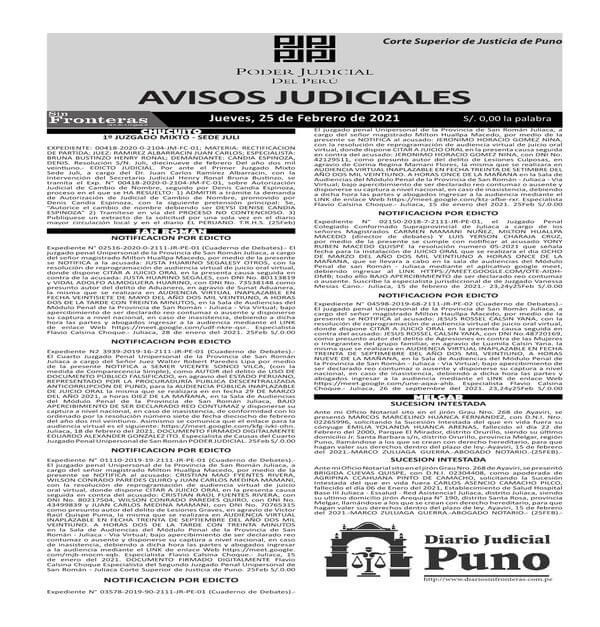  JUDICIALES PUNO 25022021
