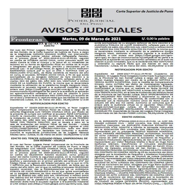  JUDICIALES PUNO 09032021