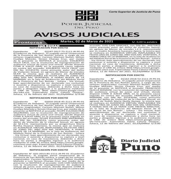  JUDICIALES PUNO  02032021
