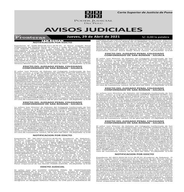  JUDICIALES PUNO 29042021