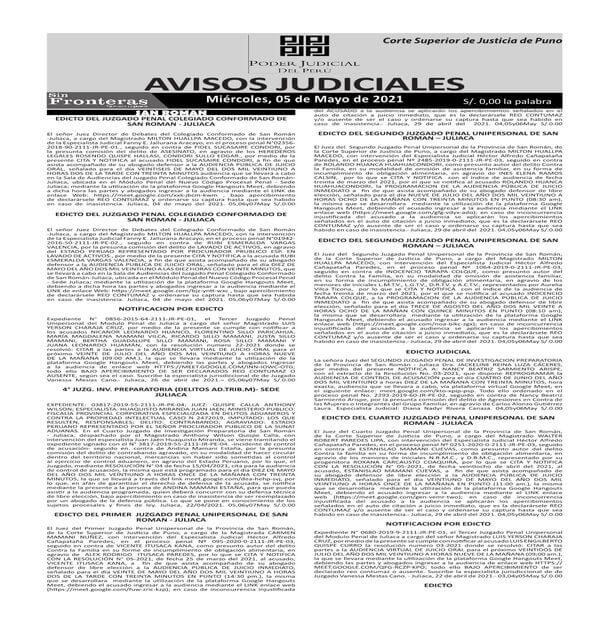  JUDICIALES PUNO 05052021