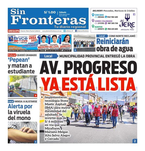  DIARIO SIN FRONTERAS AREQUIPA 28052022