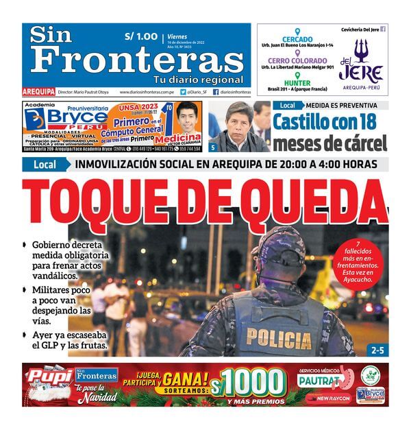  DIARIO SIN FRONTERAS AREQUIPA 16122022