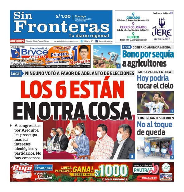  DIARIO SIN FRONTERAS AREQUIPA 18122022