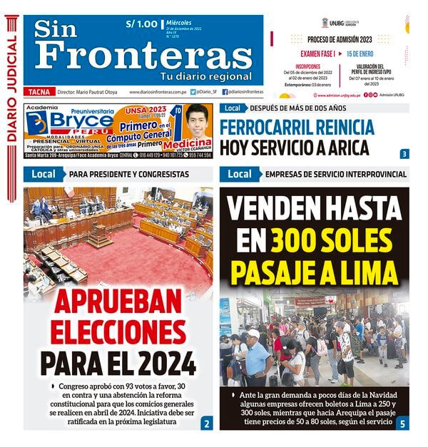  DIARIO SIN FRONTERAS TACNA  21122022