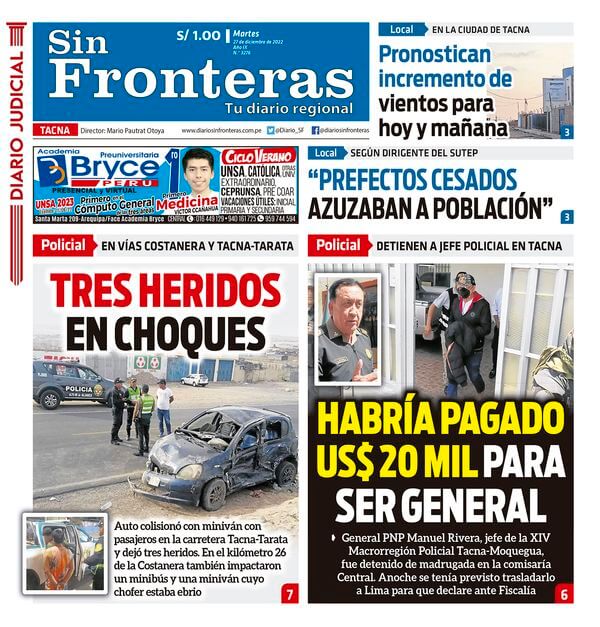  DIARIO SIN FRONTERAS TACNA 27122022