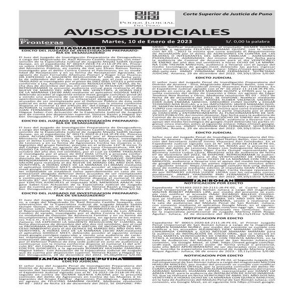  JUDICIALES PUNO 10012023