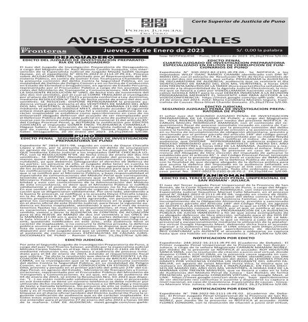 JUDIALES PUNO