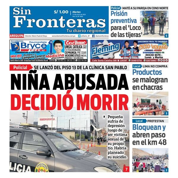  DIARIO SIN FRONTERAS AREQUIPA 17012023