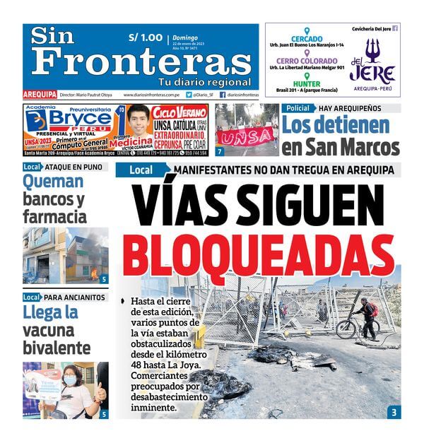 DIARIO SIN FRONTERAS AREQUIPA