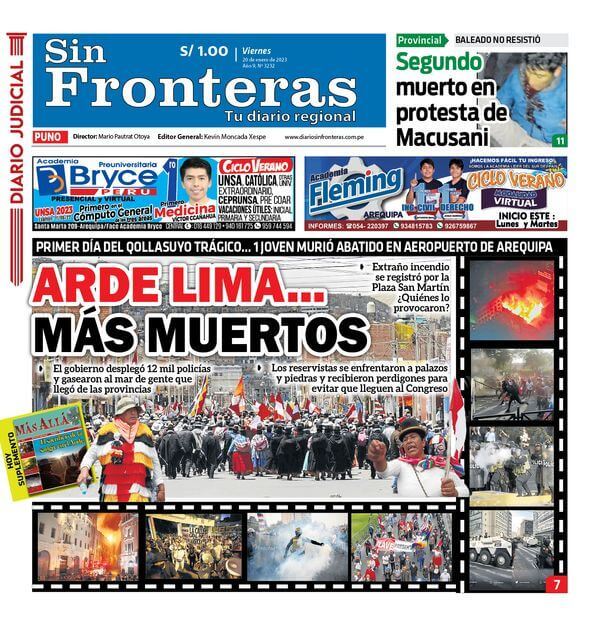 PORTADA DIARIO SIN FRONTERAS PUNO