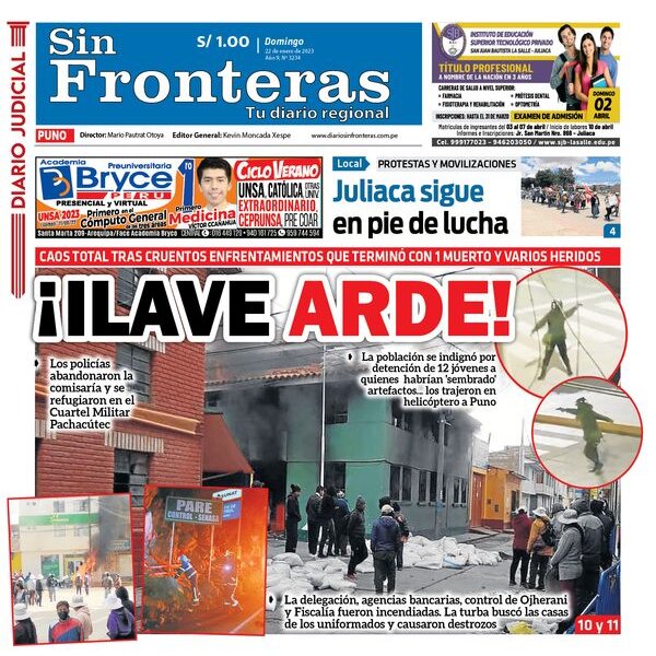  DIARIO SIN FRONTERAS  PUNO 22012023