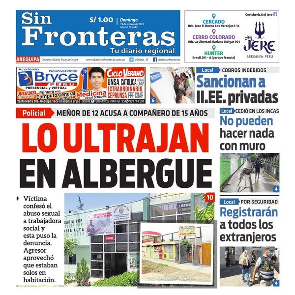  DIARIO SIN FRONTERAS AREQUIPA 19022023