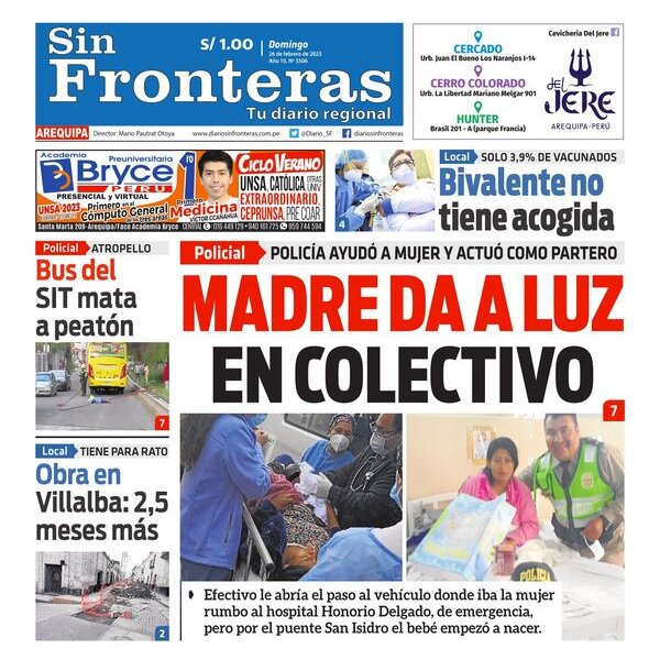  DIARIO SIN FRONTERAS AREQUIPA 26022023