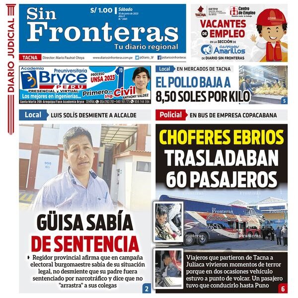  DIARIO SIN FRONTERAS TACNA  10062023