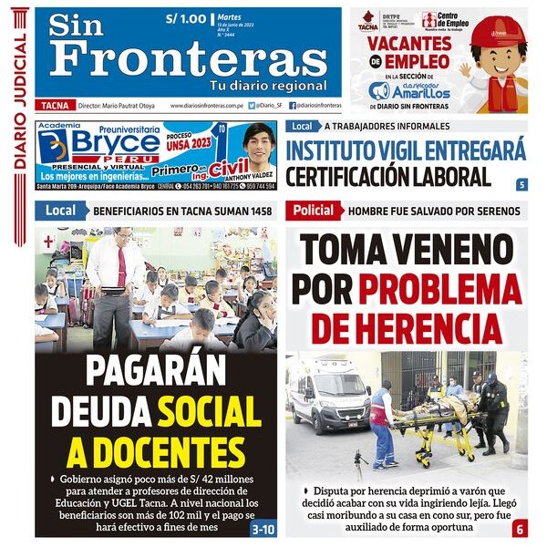  DIARIO SIN FRONTERAS TACNA   13062023