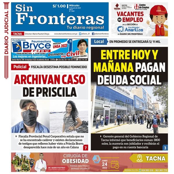  DIARIO SIN FRONTERAS TACNA  14062023