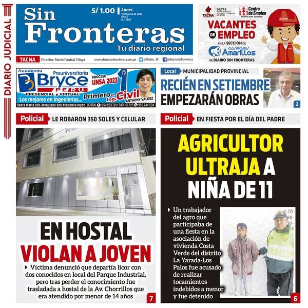  DIARIO SIN FRONTERAS TACNA  19062023