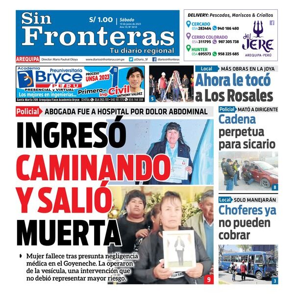  DIARIO SIN FRONTERAS AREQUIPA 10062023