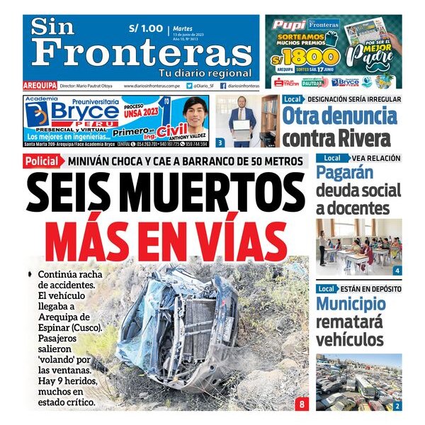  DIARIO SIN FRONTERAS AREQUIPA 13062023