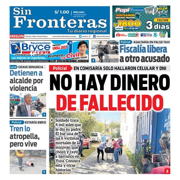  DIARIO SIN FRONTERAS AREQUIPA 14062023