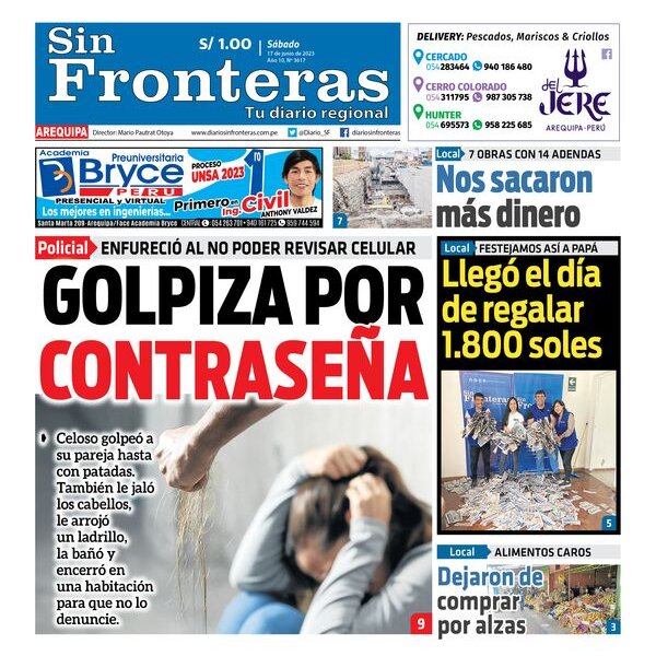  DIARIO SIN FRONTERAS AREQUIPA 17062023