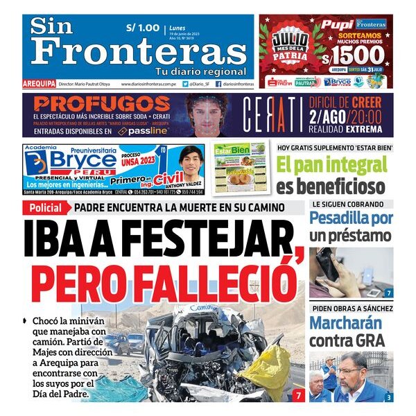  DIARIO SIN FRONTERAS AREQUIPA 19062023