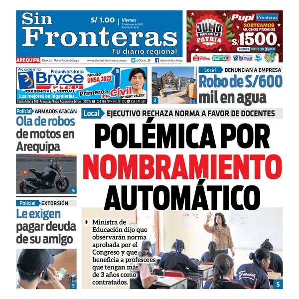  DIARIO SIN FRONTERAS AREQUIPA  23062023