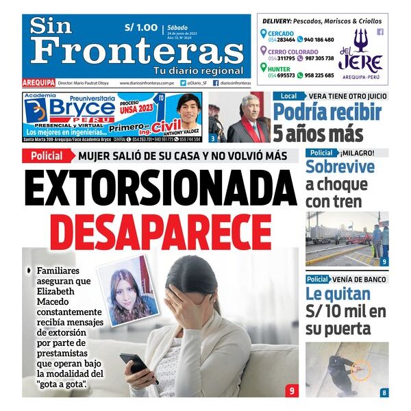  DIARIO SIN FRONTERAS AREQUIPA 24062023