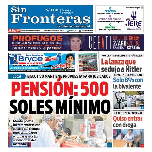  DIARIO SIN FRONTERAS AREQUIPA 25062023