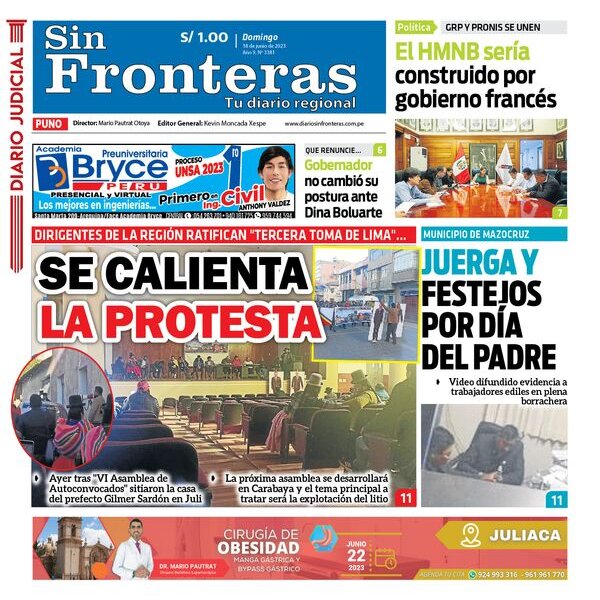  DIARIO SIN FRONTERAS PUNO 18062023