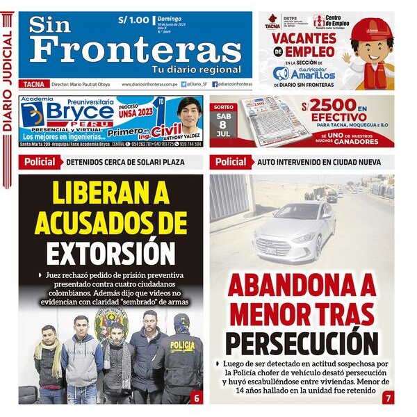  DIARIO SIN FRONTERAS TACNA  18062023