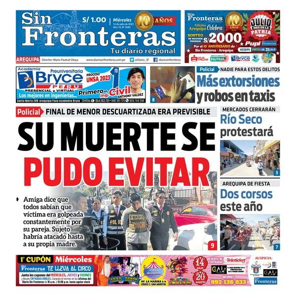  DIARIO SIN FRONTERAS AREQUIPA 12072023