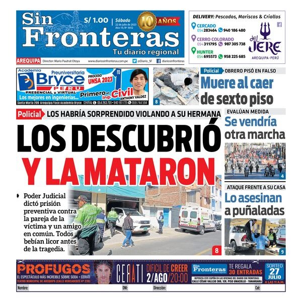  DIARIO SIN FRONTERAS AREQUIPA  22072023