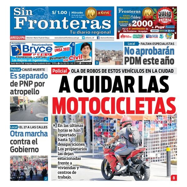  DIARIO SIN FRONTERAS AREQUIPA  26072023