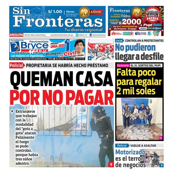  DIARIO SIN FRONTERAS AREQUIPA 28072023