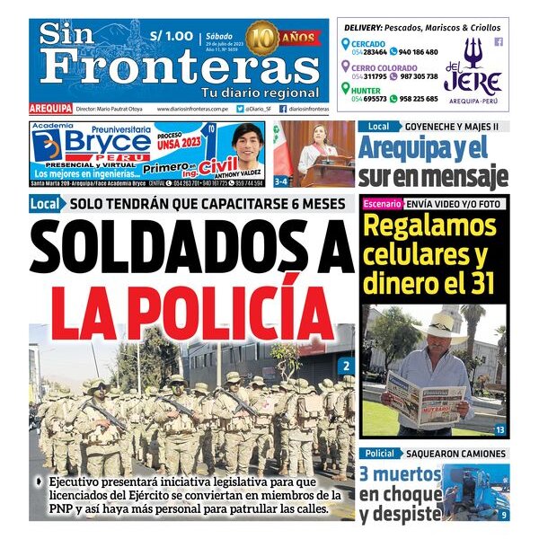  DIARIO SIN FRONTERAS AREQUIPA 29072023