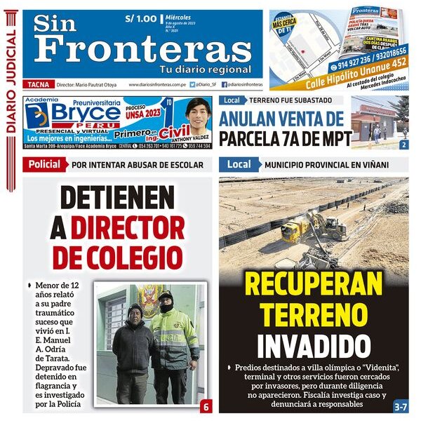  DIARIO SIN FRONTERAS TACNA  09082023