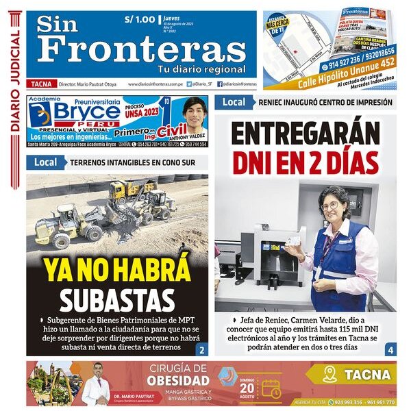  DIARIO SIN FRONTERAS TACNA 10082023