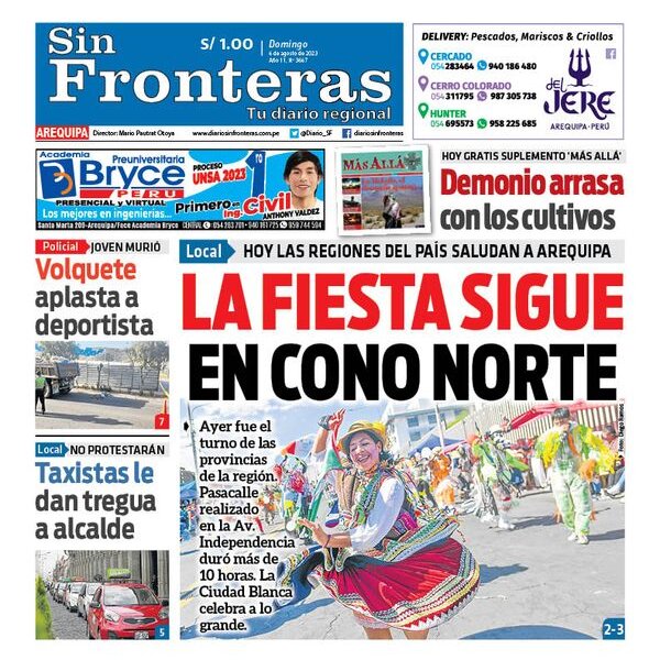  DIARIO SIN FRONTERAS AREQUIPA 06082023