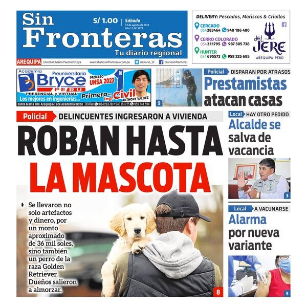  DIARIO SIN FRONTERAS AREQUIPA 12082023